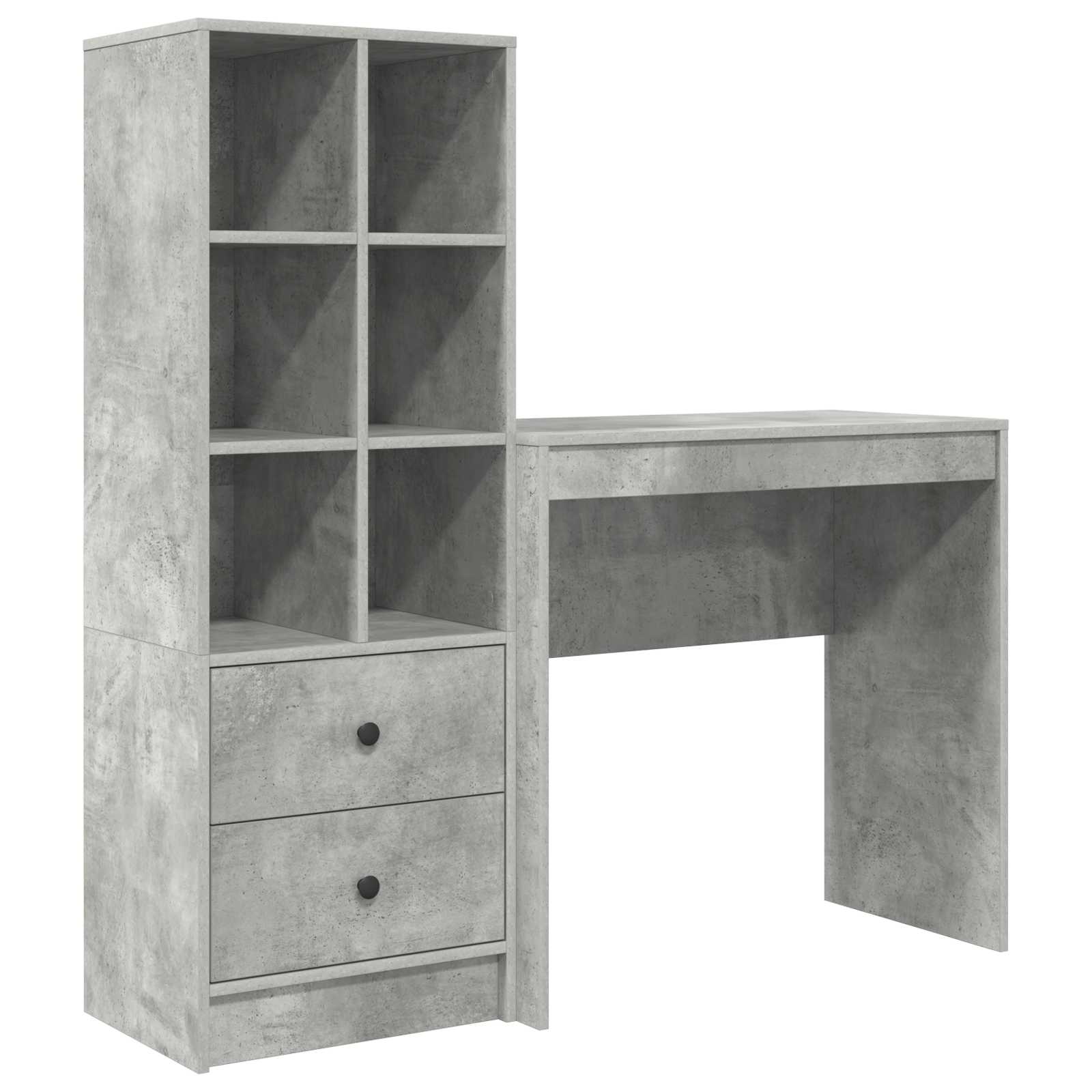 Bureau Gris béton 125,5 x 40 x 127 cm 2 pc - XIOS