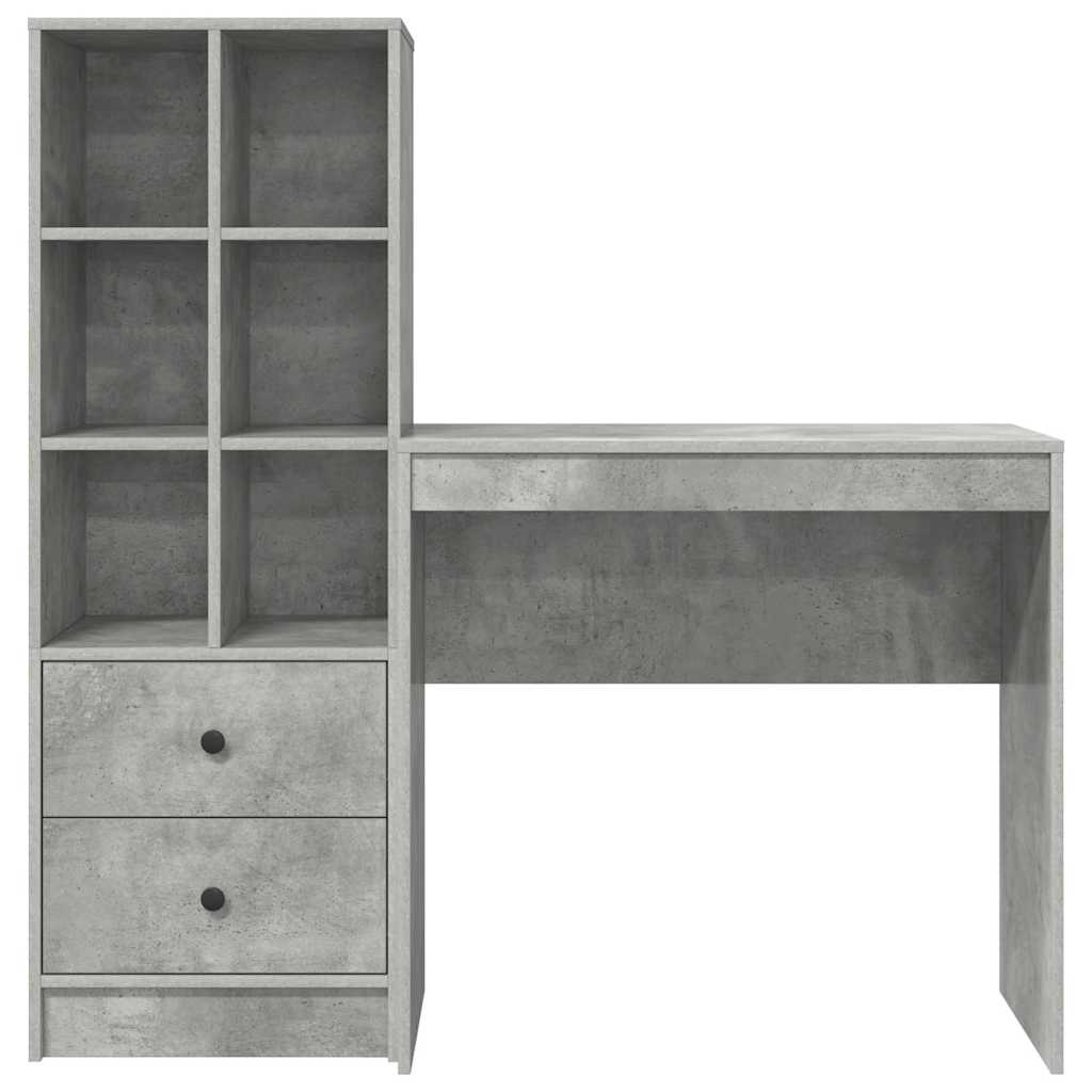 Bureau avec rangement 2 pcs Gris béton 80 x 40 x 76 cm - XIOS