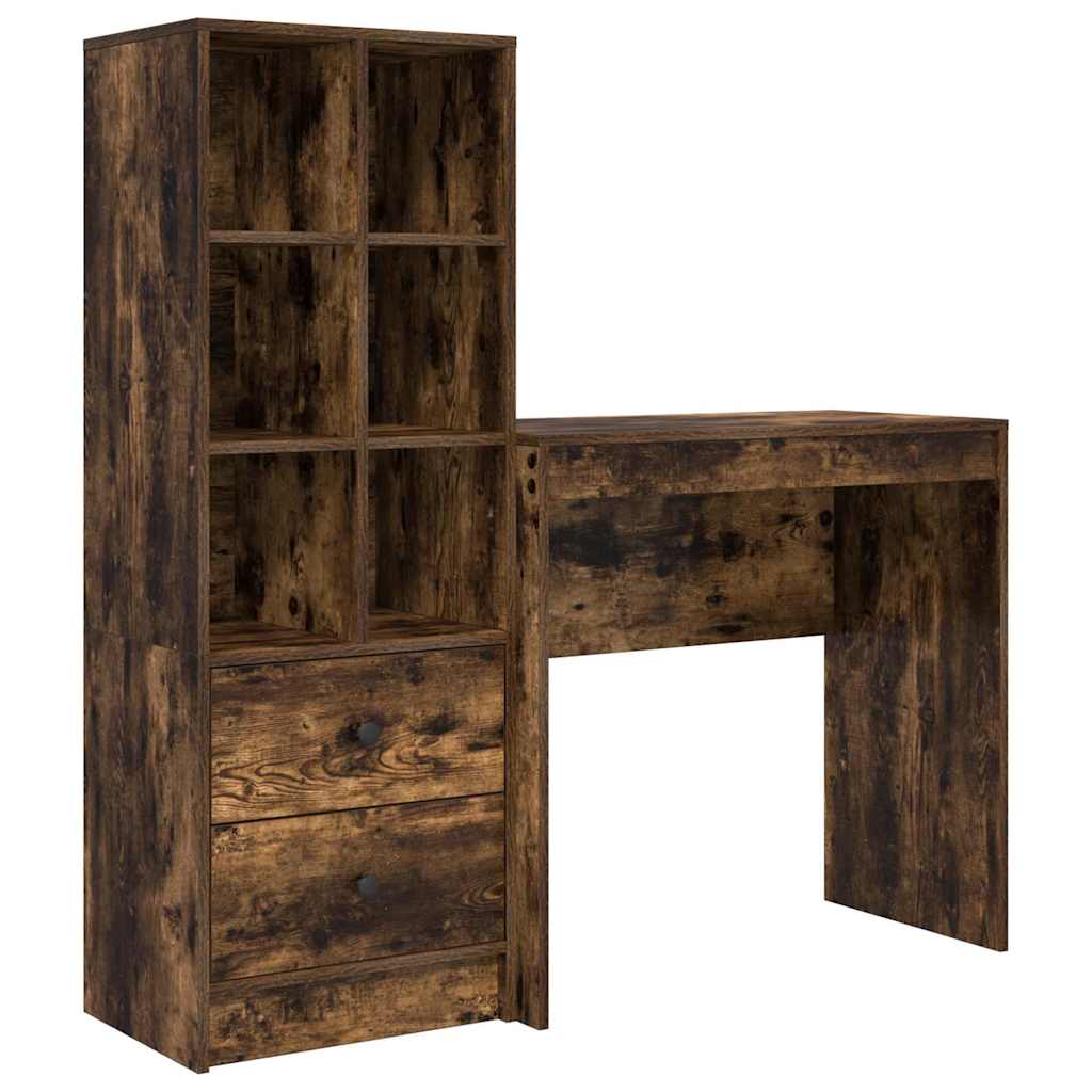 Bureau avec rangement 2 pcs Chêne fumé 80 x 40 x 76 cm - XIOS