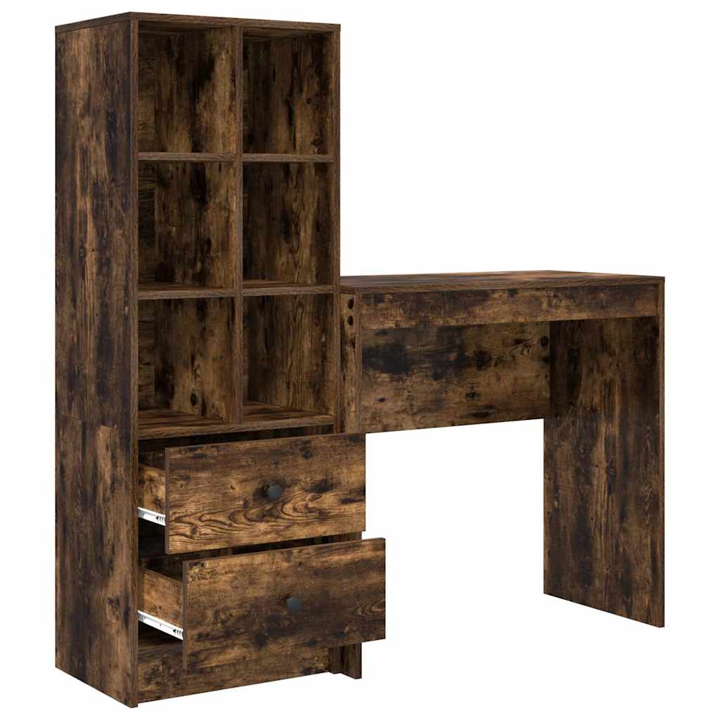 Bureau avec rangement 2 pcs Chêne fumé 80 x 40 x 76 cm - XIOS