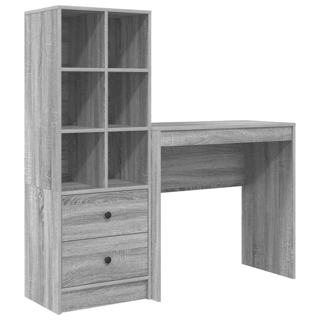 Bureau avec rangement 2 pcs Sonoma gris 80 x 40 x 76 cm - XIOS