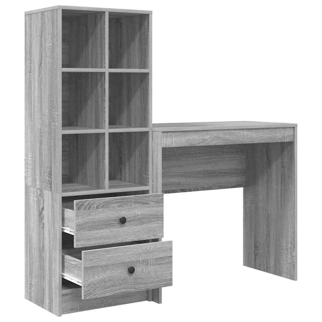 Bureau avec rangement 2 pcs Sonoma gris 80 x 40 x 76 cm - XIOS