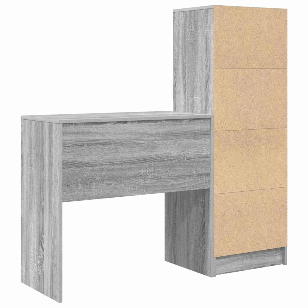 Bureau avec rangement 2 pcs Sonoma gris 80 x 40 x 76 cm - XIOS