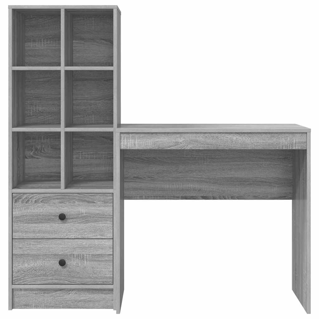 Bureau avec rangement 2 pcs Sonoma gris 80 x 40 x 76 cm - XIOS