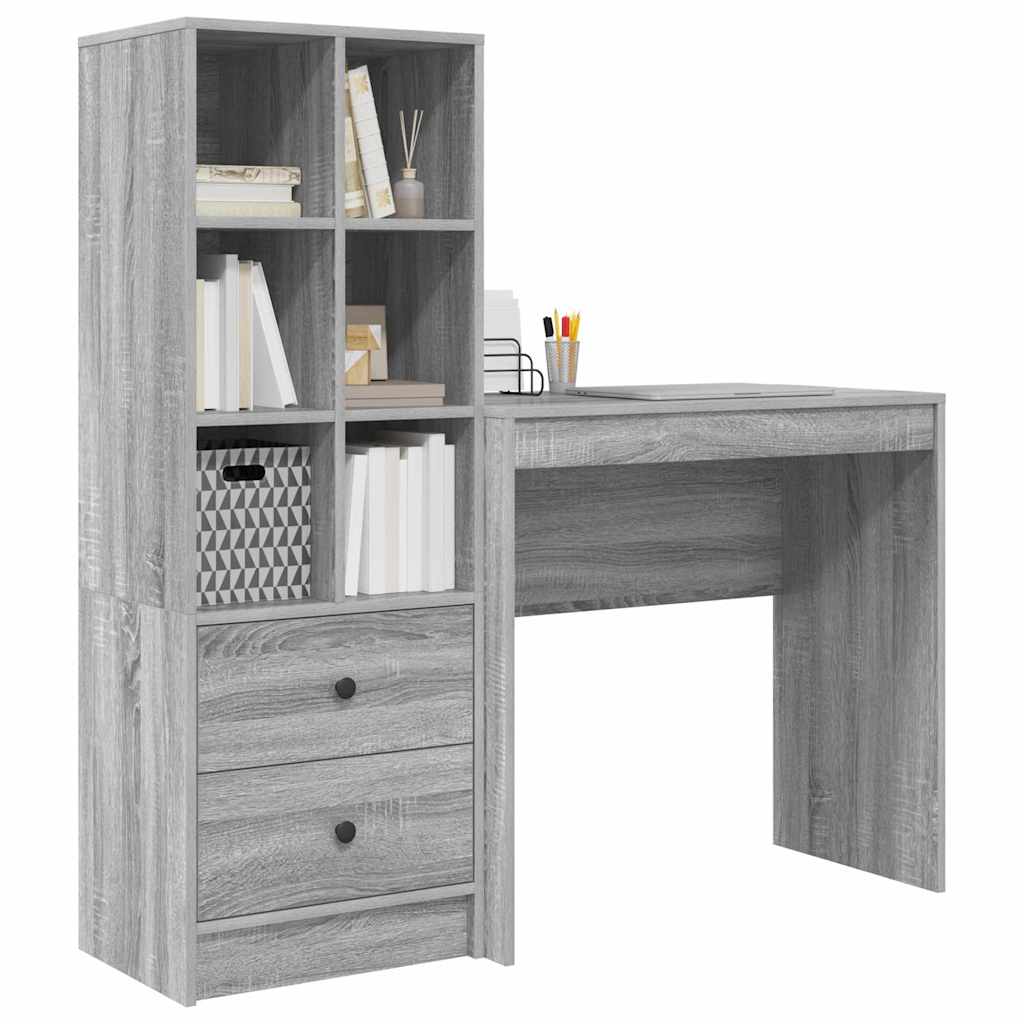 Bureau avec rangement 2 pcs Sonoma gris 80 x 40 x 76 cm - XIOS