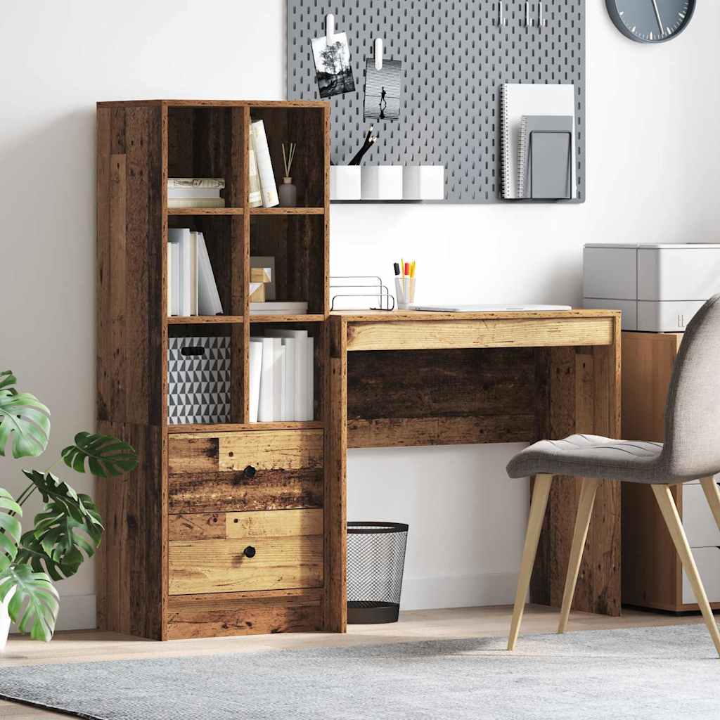 Bureau avec rangement 2 pcs Bois Ancien 80 x 40 x 76 cm - XIOS