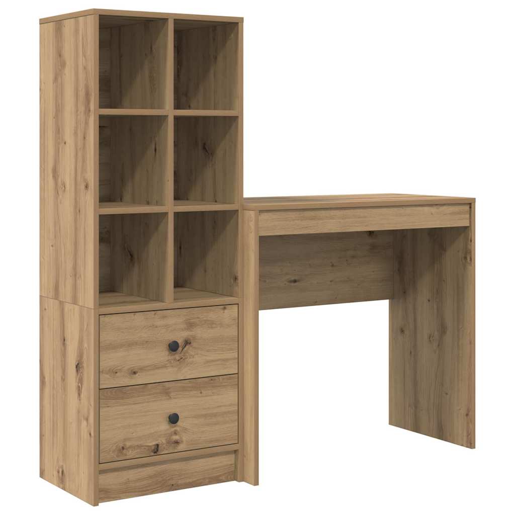 Bureau avec rangement 2 pcs chêne artisanal 80 x 40 x 76 cm - XIOS