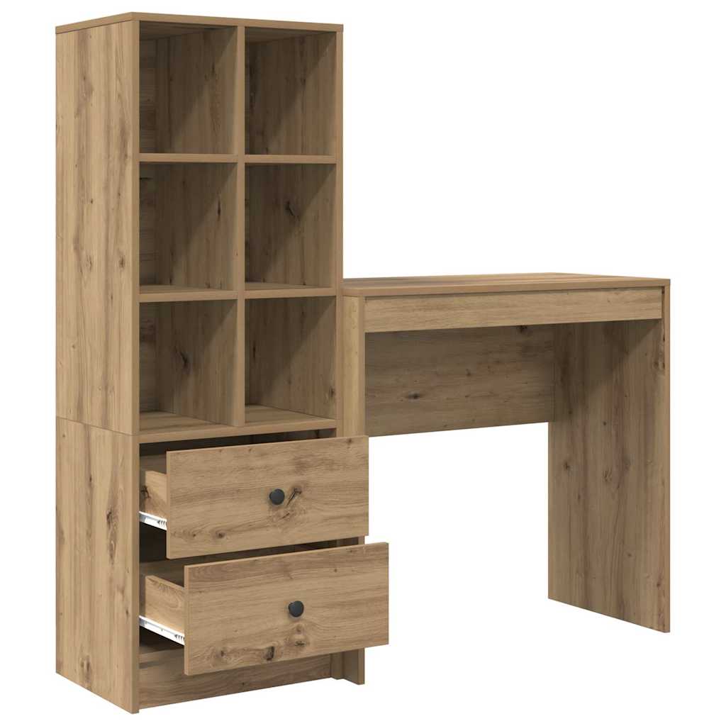 Bureau avec rangement 2 pcs chêne artisanal 80 x 40 x 76 cm - XIOS