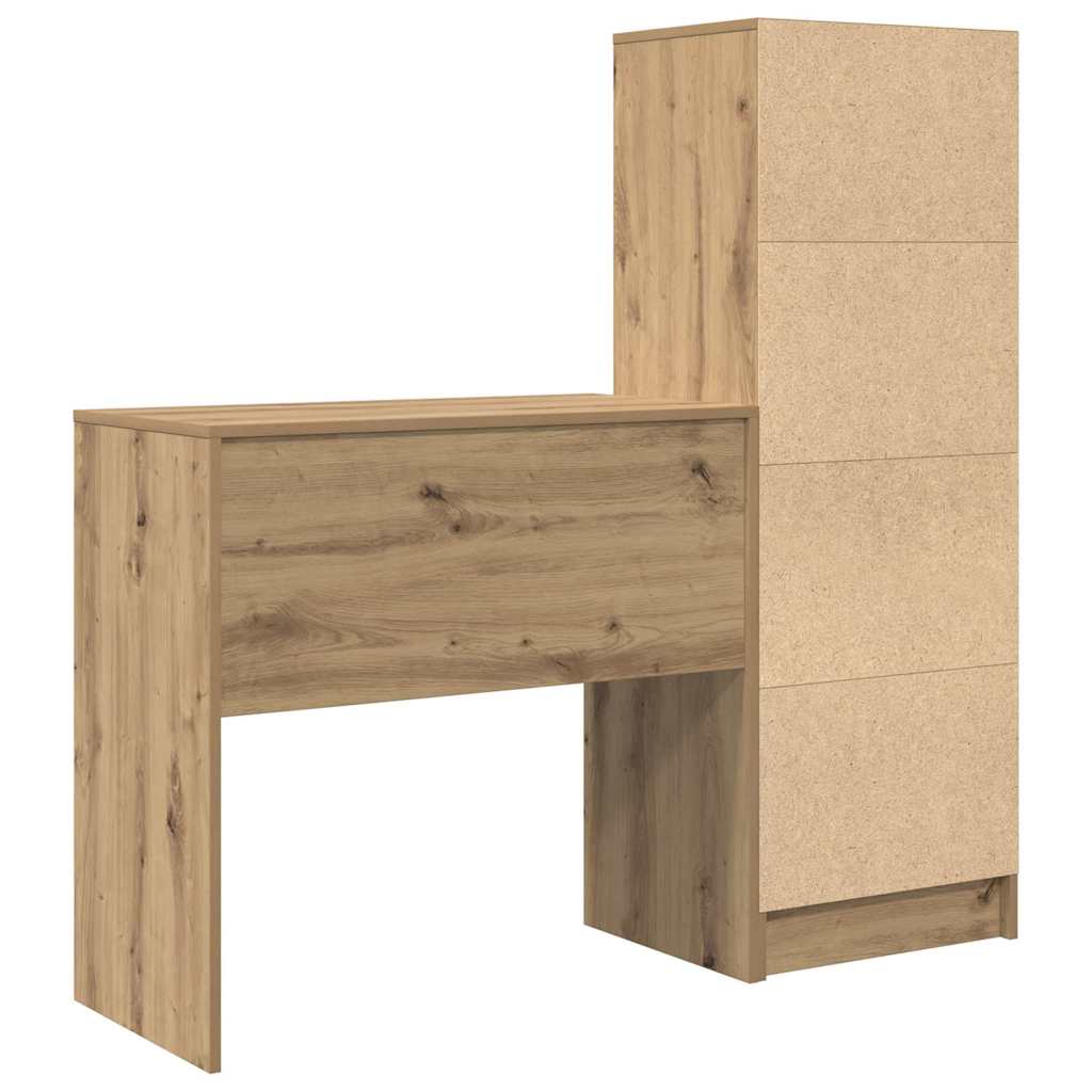 Bureau avec rangement 2 pcs chêne artisanal 80 x 40 x 76 cm - XIOS