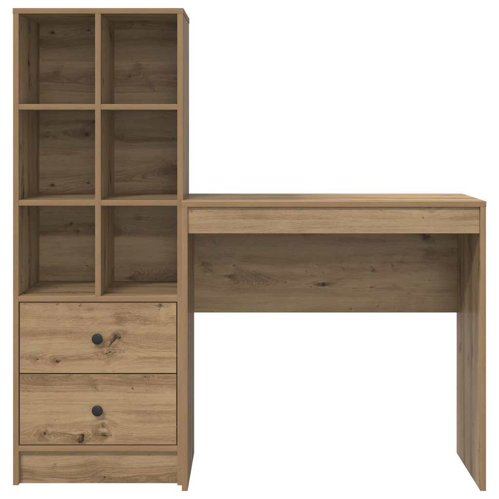 Bureau avec rangement 2 pcs chêne artisanal 80 x 40 x 76 cm - XIOS