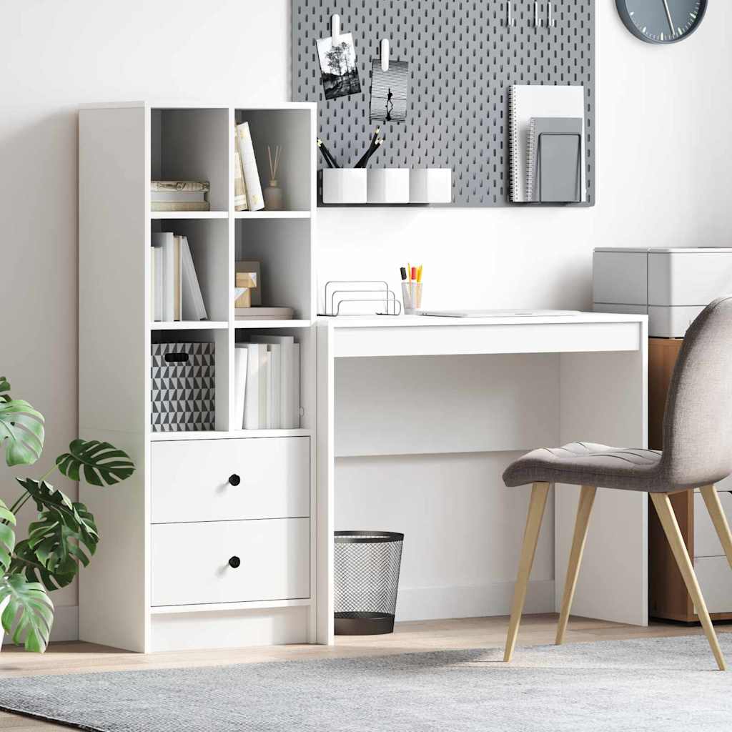 Bureau avec rangement avec tiroir 2 pcs Blanc 90 x 40 x 76 cm - XIOS