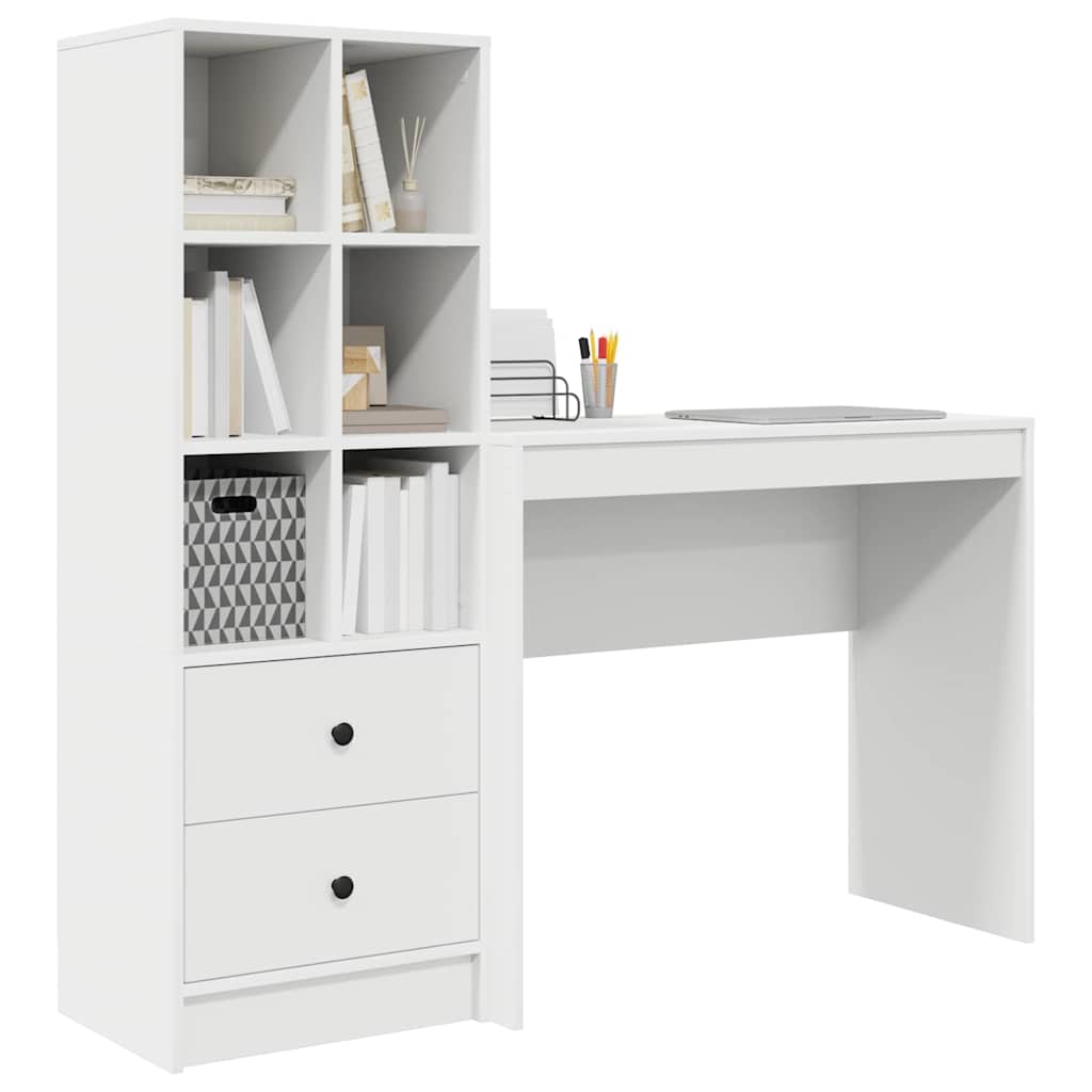Bureau avec rangement avec tiroir 2 pcs Blanc 90 x 40 x 76 cm - XIOS