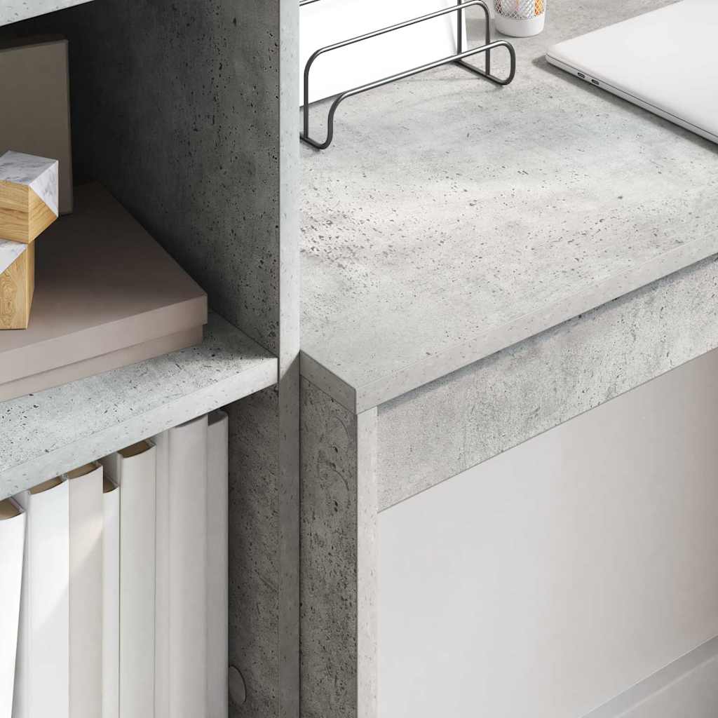 Bureau avec rangement 2 pcs Gris béton 90 x 40 x 76 cm - XIOS