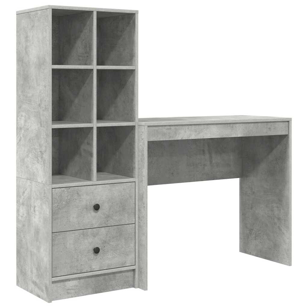 Bureau avec rangement 2 pcs Gris béton 90 x 40 x 76 cm - XIOS