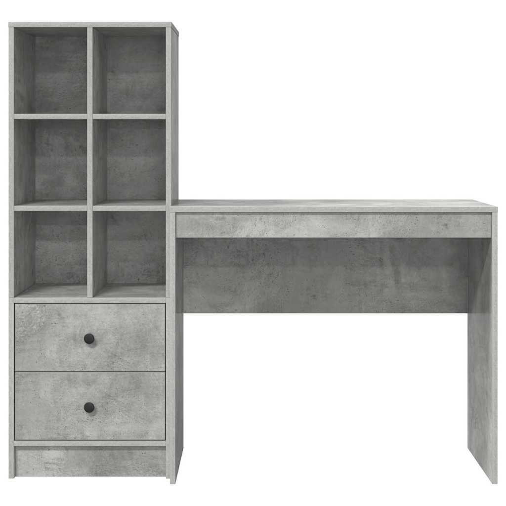 Bureau avec rangement 2 pcs Gris béton 90 x 40 x 76 cm - XIOS