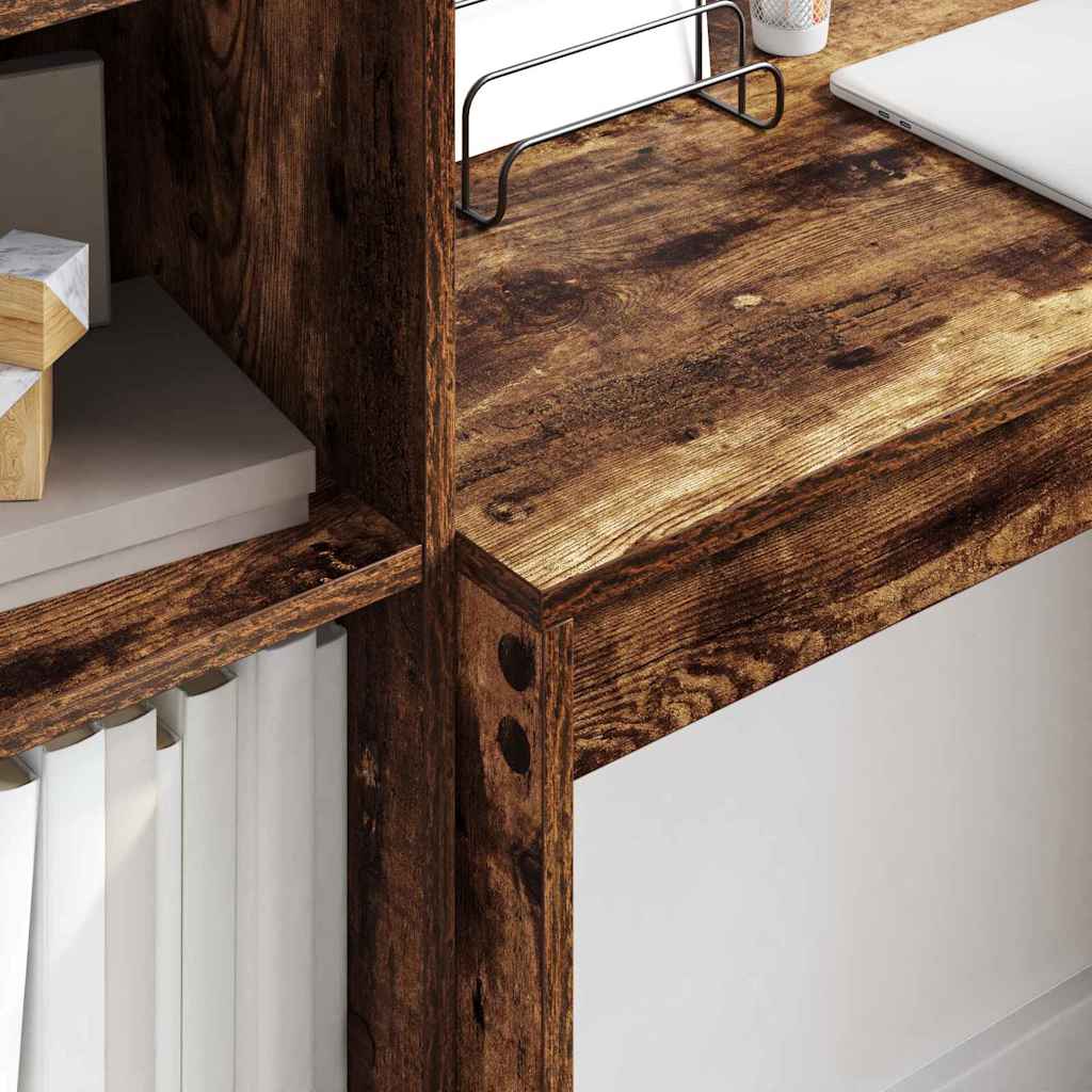 Bureau avec rangement 2 pcs Chêne fumé 90 x 40 x 76 cm - XIOS