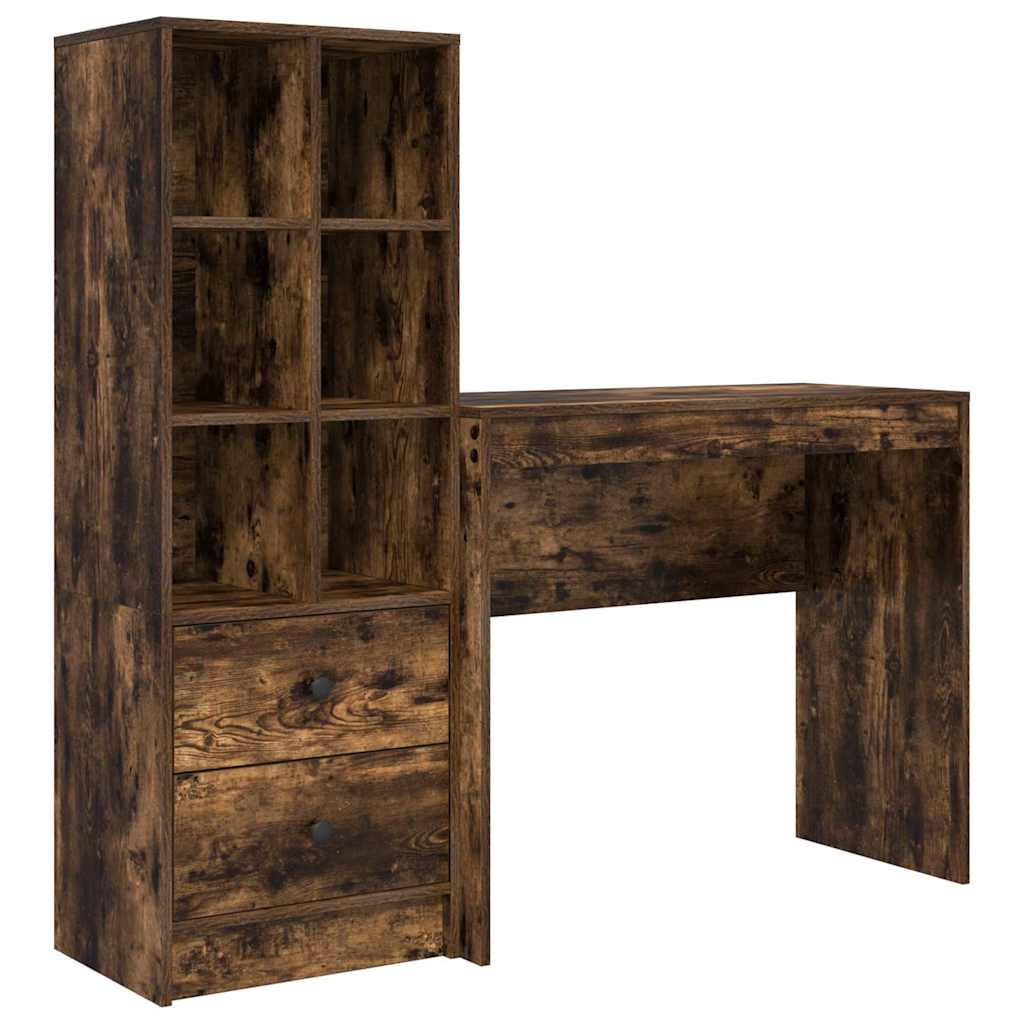 Bureau avec rangement 2 pcs Chêne fumé 90 x 40 x 76 cm - XIOS