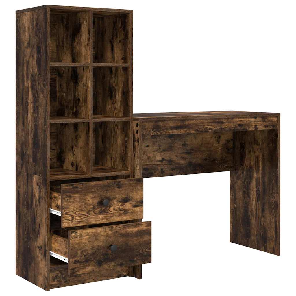 Bureau avec rangement 2 pcs Chêne fumé 90 x 40 x 76 cm - XIOS