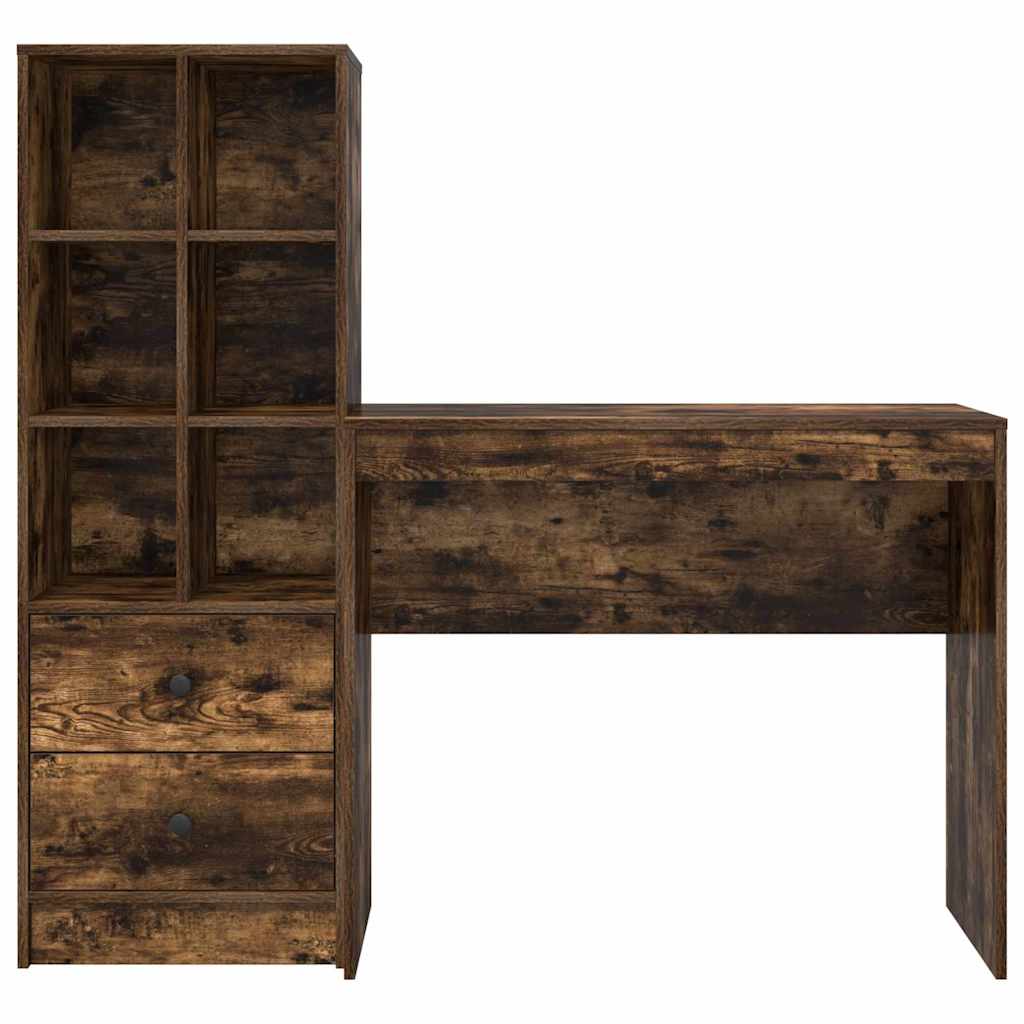 Bureau avec rangement 2 pcs Chêne fumé 90 x 40 x 76 cm - XIOS