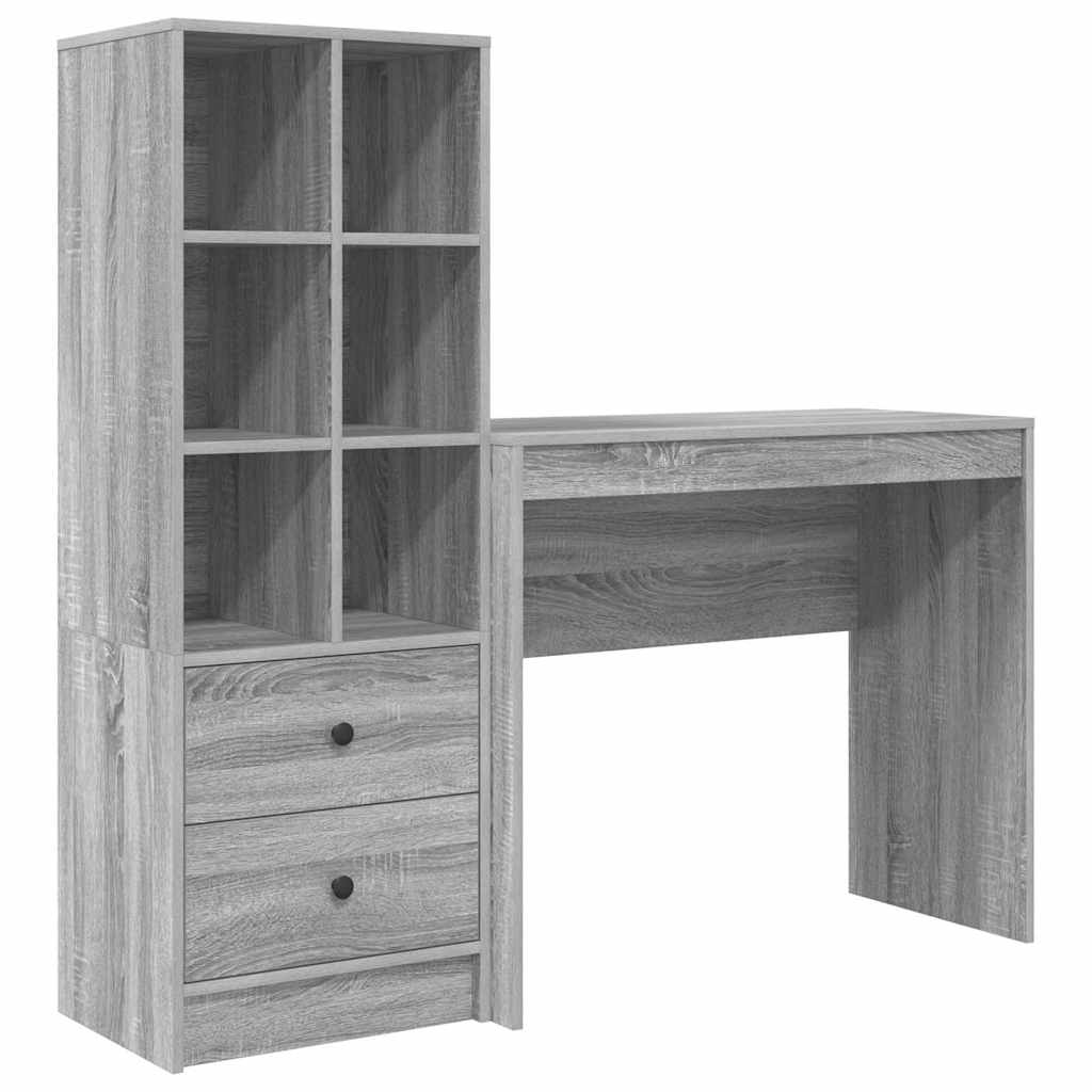 Bureau avec rangement 2 pcs Sonoma gris 90 x 40 x 76 cm - XIOS
