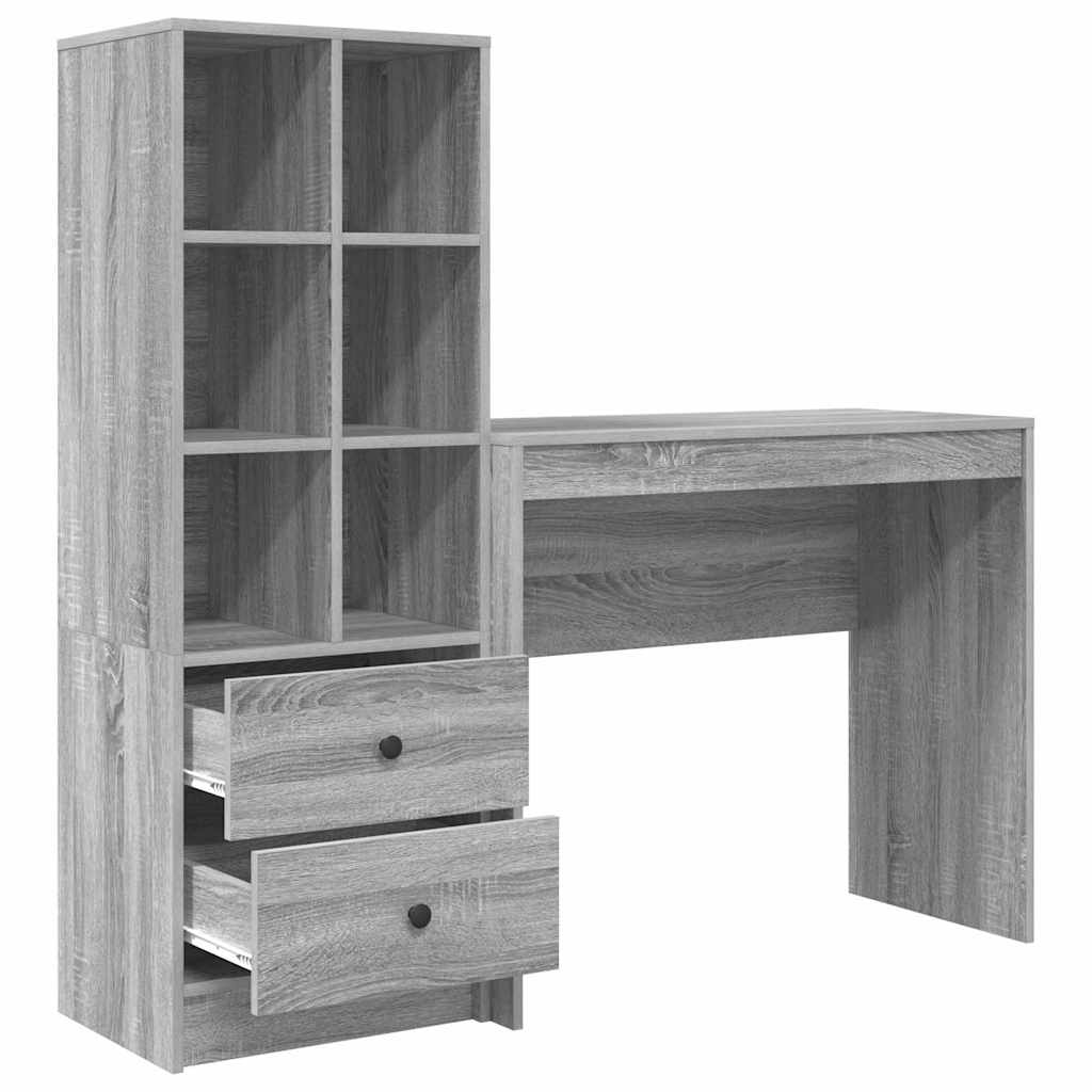 Bureau avec rangement 2 pcs Sonoma gris 90 x 40 x 76 cm - XIOS