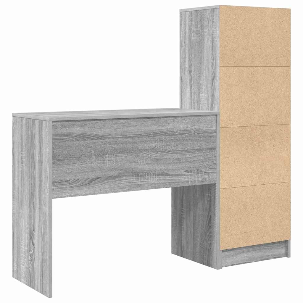 Bureau avec rangement 2 pcs Sonoma gris 90 x 40 x 76 cm - XIOS