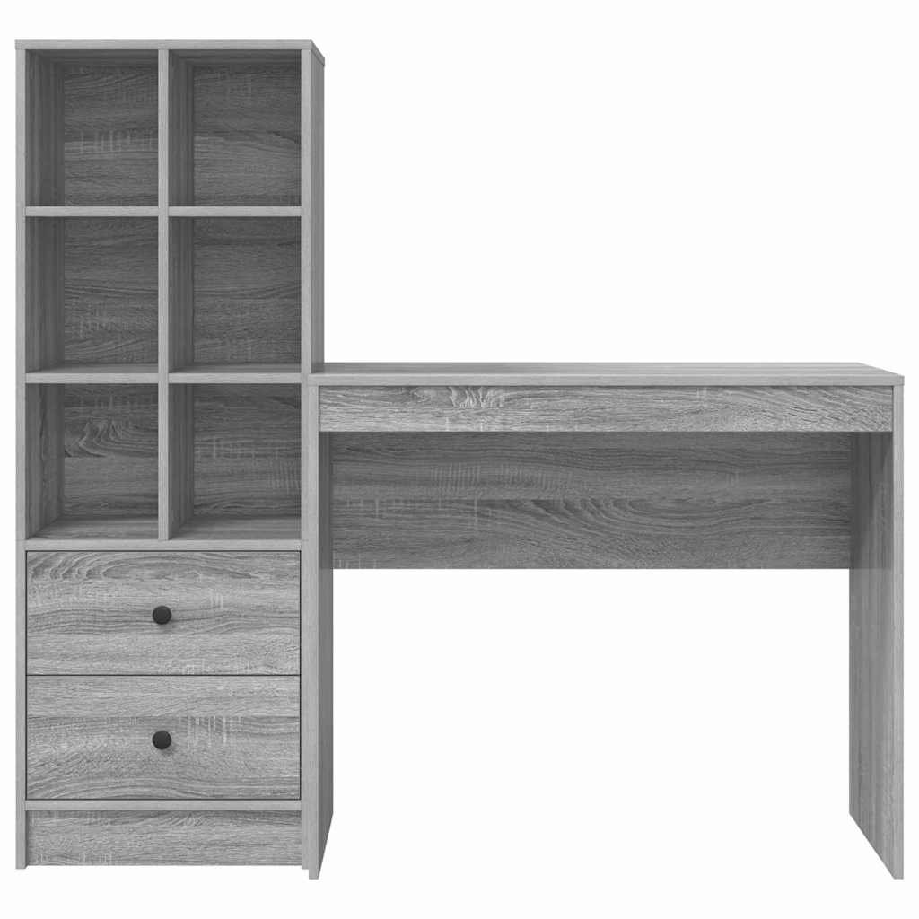 Bureau avec rangement 2 pcs Sonoma gris 90 x 40 x 76 cm - XIOS