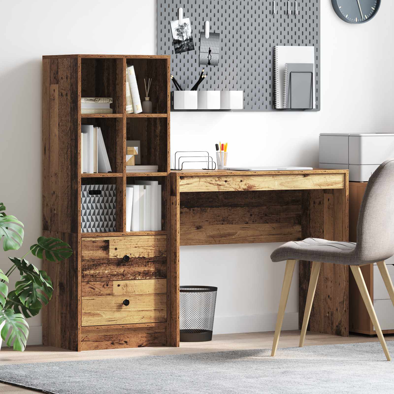 Bureau Bois ancien 135,5 x 40 x 127 cm 2 pc - XIOS