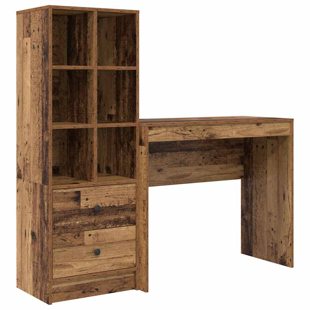Bureau avec rangement 2 pcs Bois Ancien 90 x 40 x 76 cm - XIOS