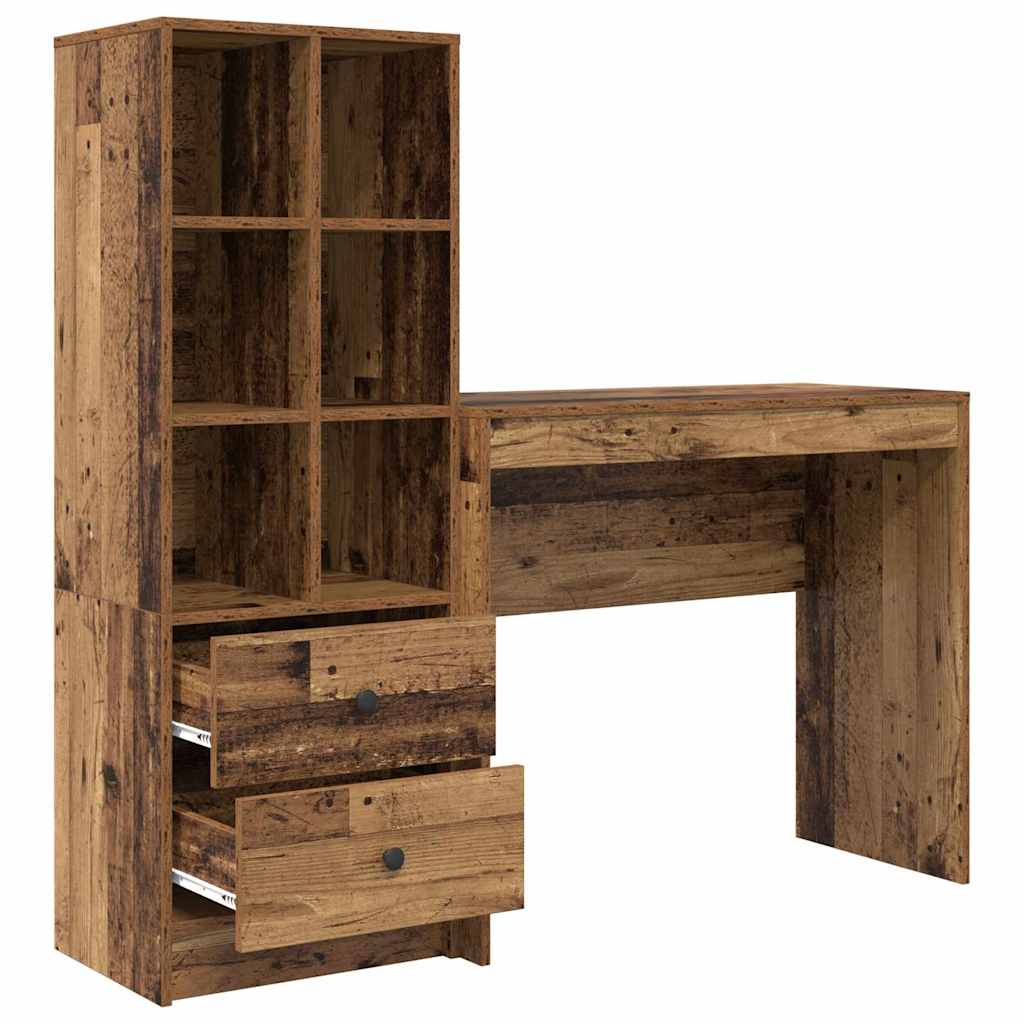 Bureau avec rangement 2 pcs Bois Ancien 90 x 40 x 76 cm - XIOS