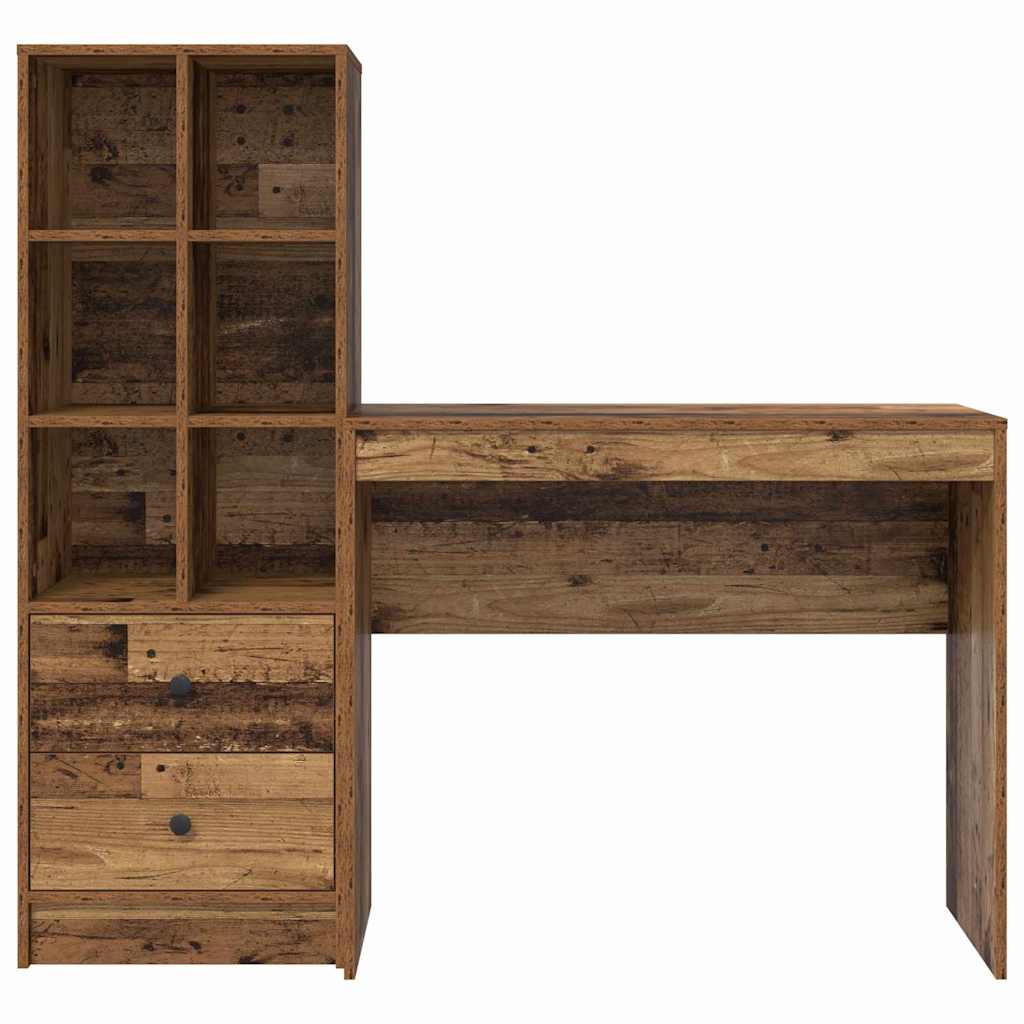Bureau avec rangement 2 pcs Bois Ancien 90 x 40 x 76 cm - XIOS