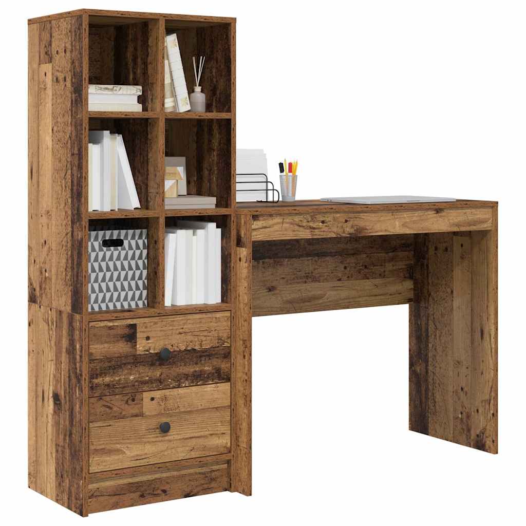 Bureau avec rangement 2 pcs Bois Ancien 90 x 40 x 76 cm - XIOS