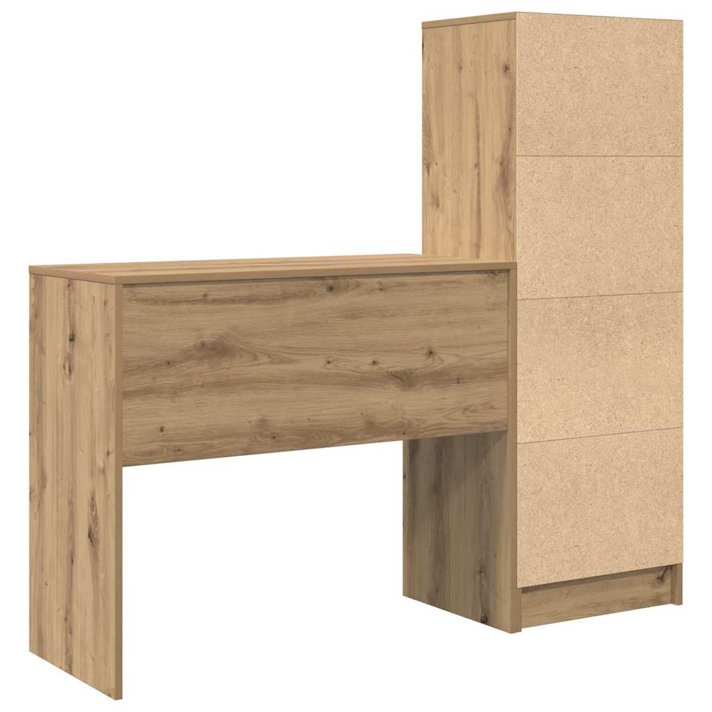 Bureau avec rangement 2 pcs chêne artisanal 90 x 40 x 76 cm - XIOS