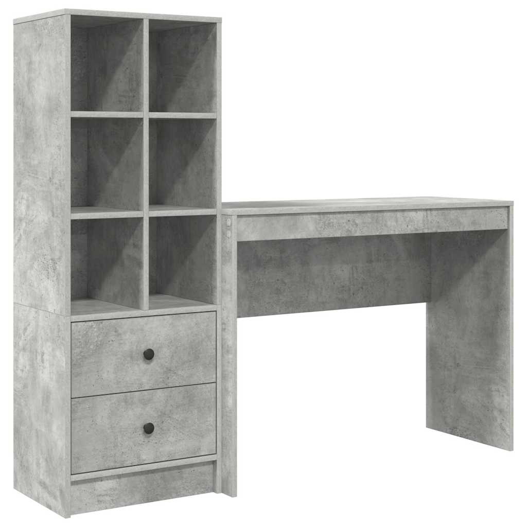 Bureau avec rangement 2 pcs Gris béton 100 x 40 x 76 cm - XIOS