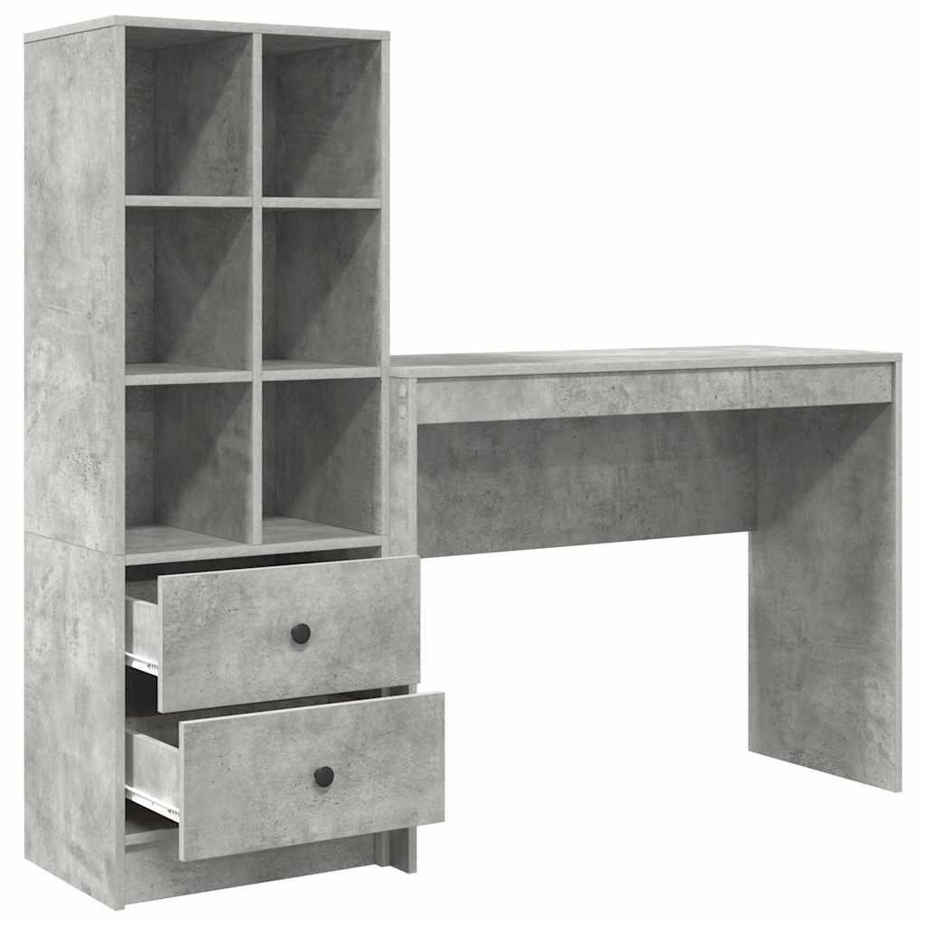 Bureau avec rangement 2 pcs Gris béton 100 x 40 x 76 cm - XIOS