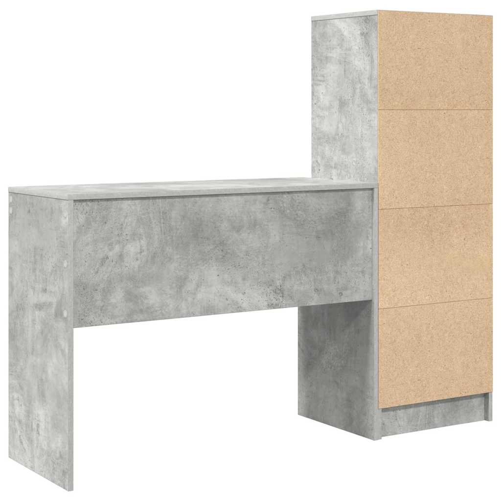 Bureau avec rangement 2 pcs Gris béton 100 x 40 x 76 cm - XIOS