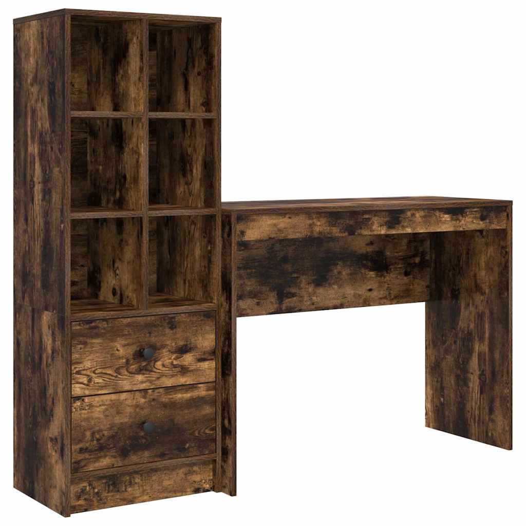 Bureau avec rangement 2 pcs Chêne fumé 100 x 40 x 76 cm - XIOS