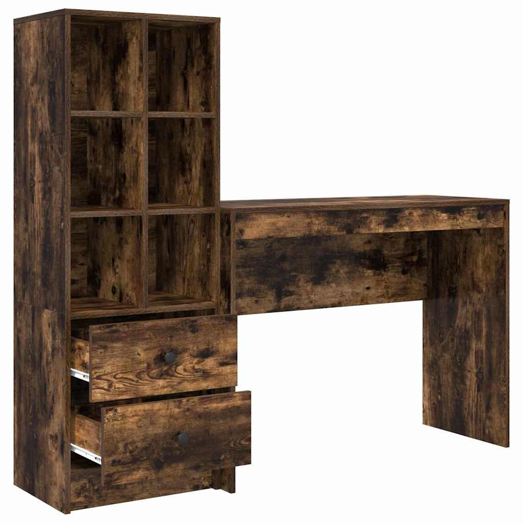 Bureau avec rangement 2 pcs Chêne fumé 100 x 40 x 76 cm - XIOS