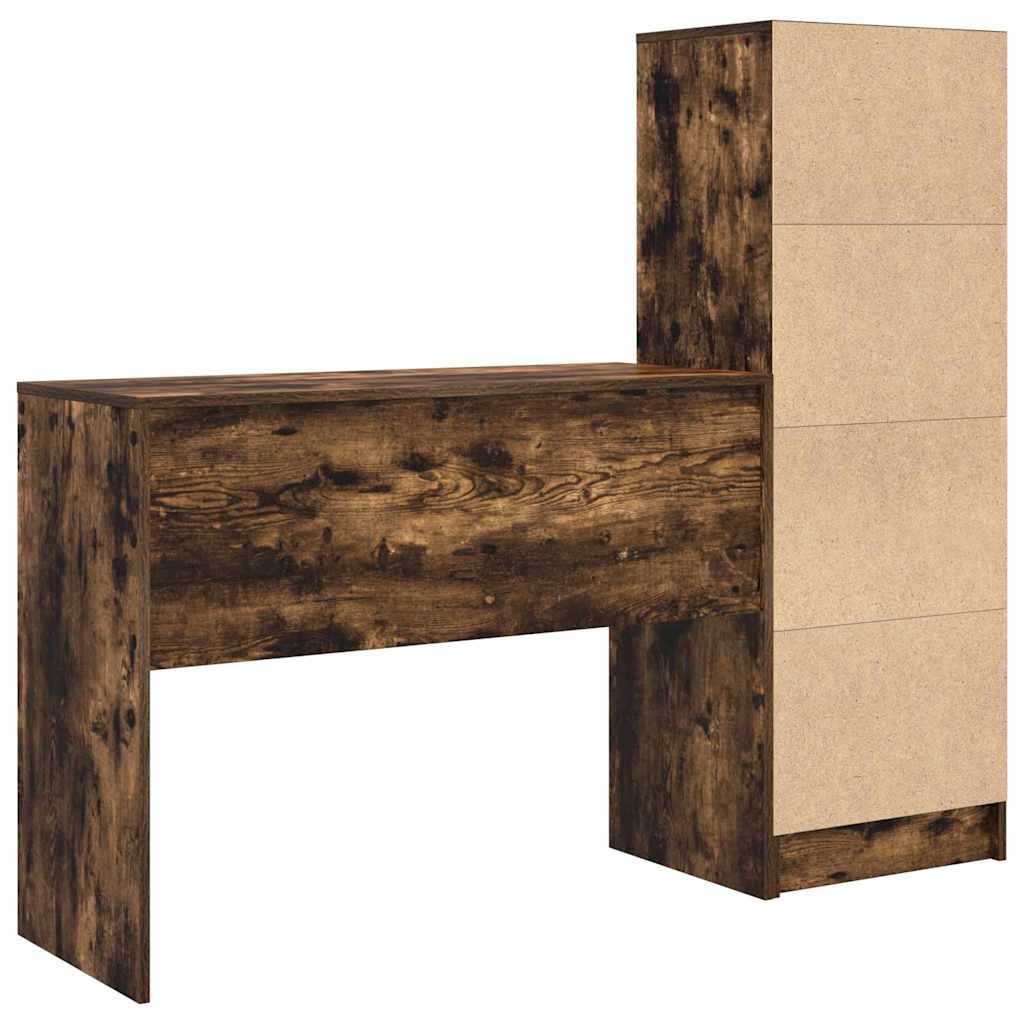 Bureau avec rangement 2 pcs Chêne fumé 100 x 40 x 76 cm - XIOS
