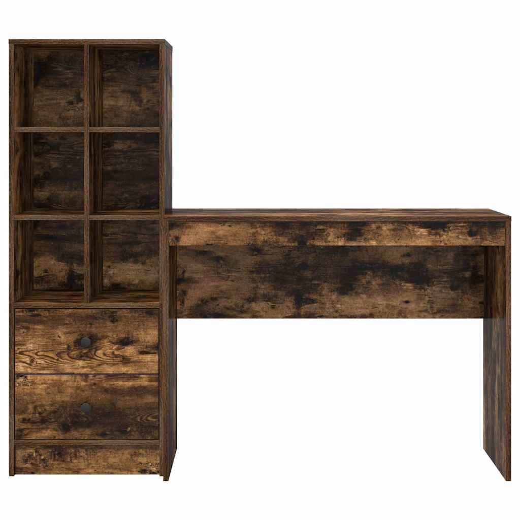 Bureau avec rangement 2 pcs Chêne fumé 100 x 40 x 76 cm - XIOS
