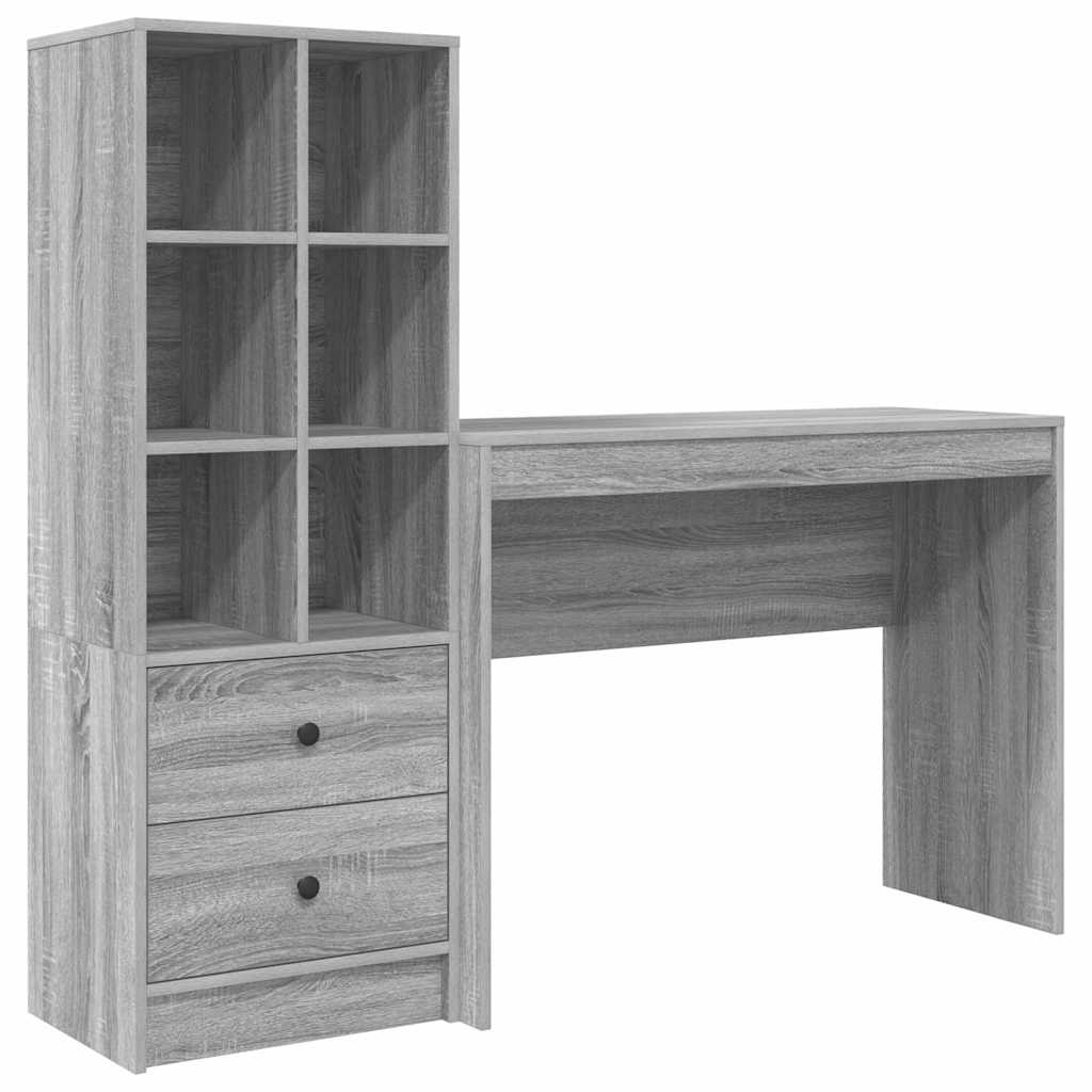 Bureau avec rangement 2 pcs Sonoma gris 100 x 40 x 76 cm - XIOS