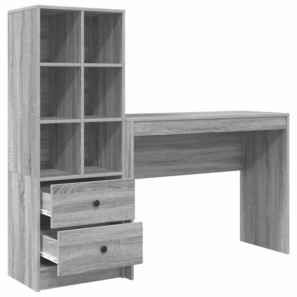 Bureau avec rangement 2 pcs Sonoma gris 100 x 40 x 76 cm - XIOS