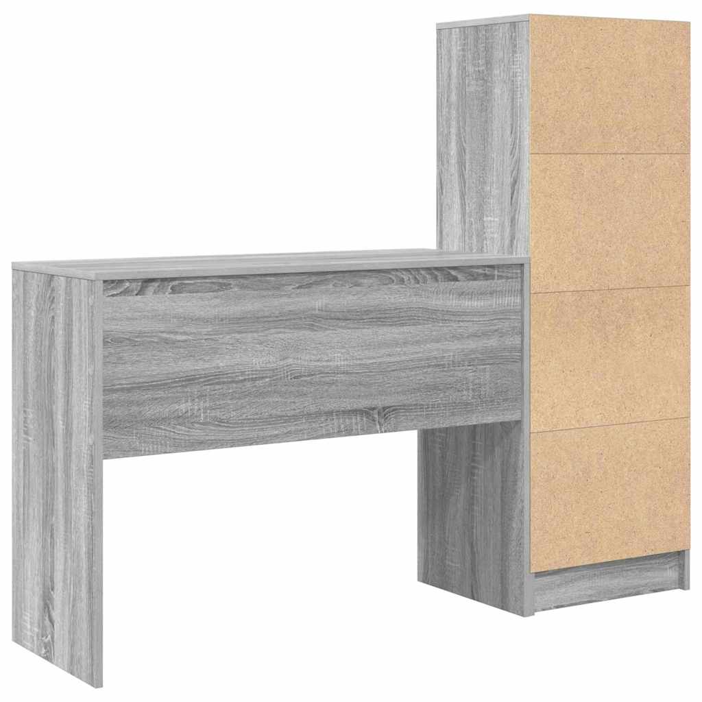 Bureau avec rangement 2 pcs Sonoma gris 100 x 40 x 76 cm - XIOS