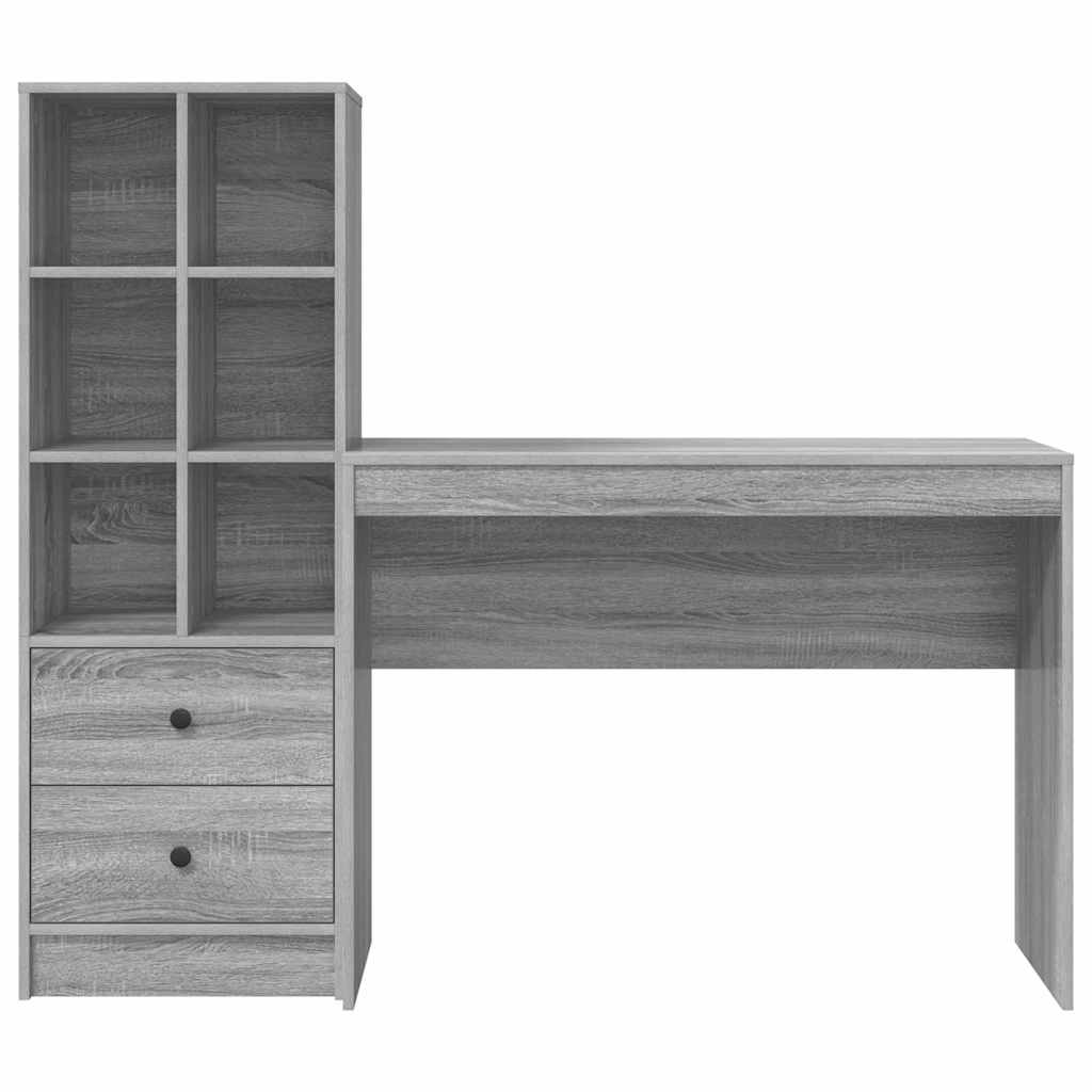 Bureau avec rangement 2 pcs Sonoma gris 100 x 40 x 76 cm - XIOS