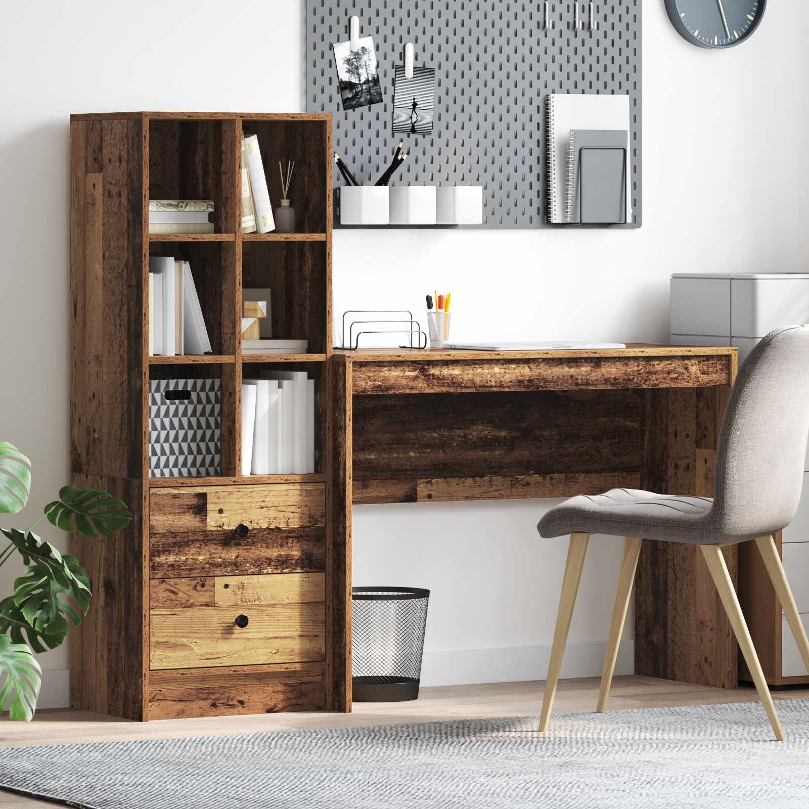 Bureau Bois ancien 145,5 x 40 x 127 cm 2 pc - XIOS