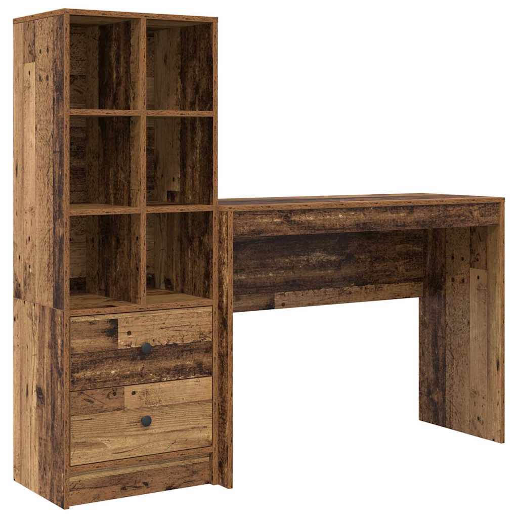 Bureau avec rangement 2 pcs Bois Ancien 100 x 40 x 76 cm - XIOS
