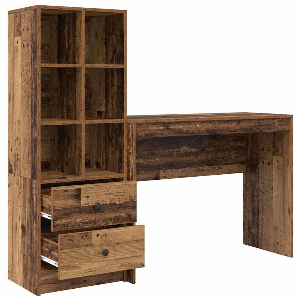 Bureau avec rangement 2 pcs Bois Ancien 100 x 40 x 76 cm - XIOS
