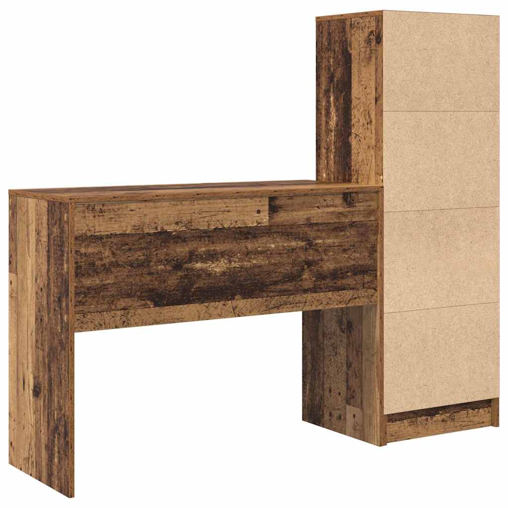Bureau avec rangement 2 pcs Bois Ancien 100 x 40 x 76 cm - XIOS