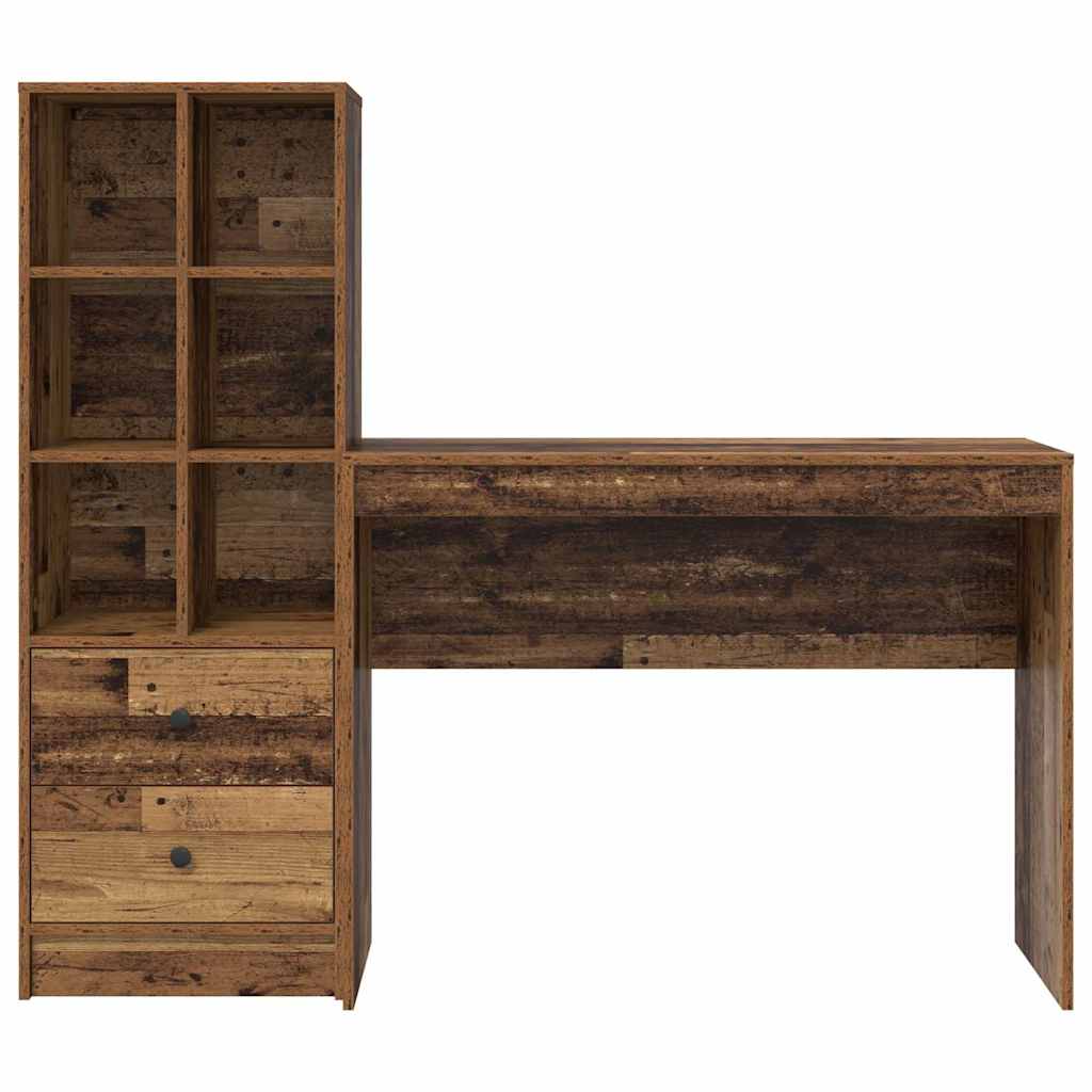 Bureau avec rangement 2 pcs Bois Ancien 100 x 40 x 76 cm - XIOS