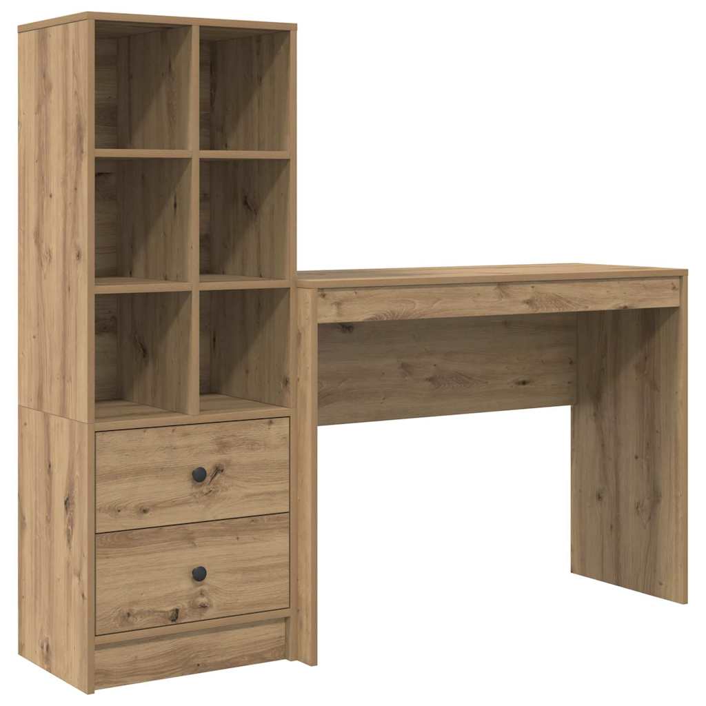 Bureau avec rangement 2 pcs chêne artisanal 100 x 40 x 76 cm - XIOS
